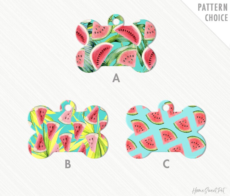 Watermelon Dog Tag Custom Pet Tag Watermelon Pet Tag Pet ID Etsy