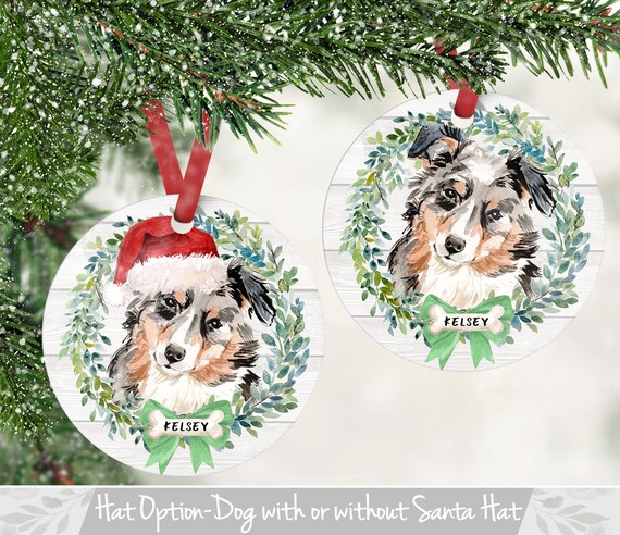 Personalized Dog Christmas Ornament Australian Shepherd Aussie