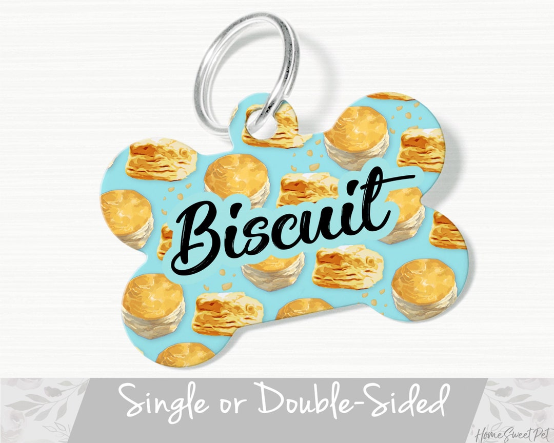 Biscuit Dog Tag for Dog, Butter Pet Tag, Personalized Pet ID Tag