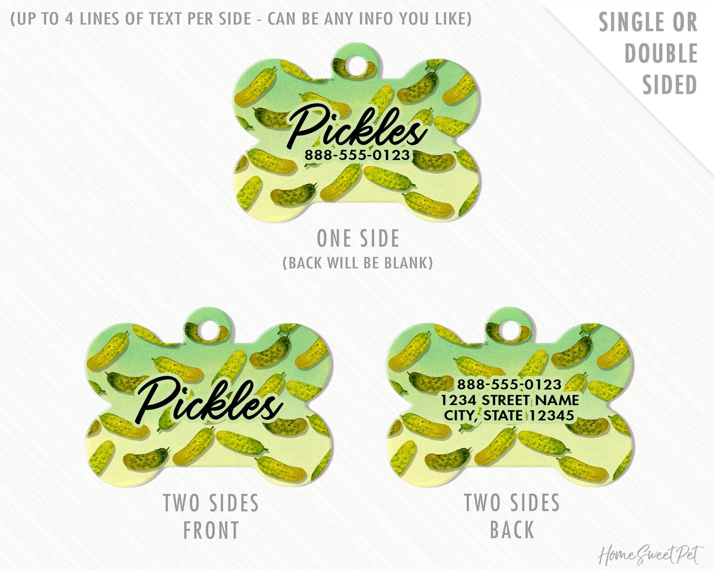 Personalized Dog Tag Pickle Pet ID Tag Pickles Dog Tag Etsy