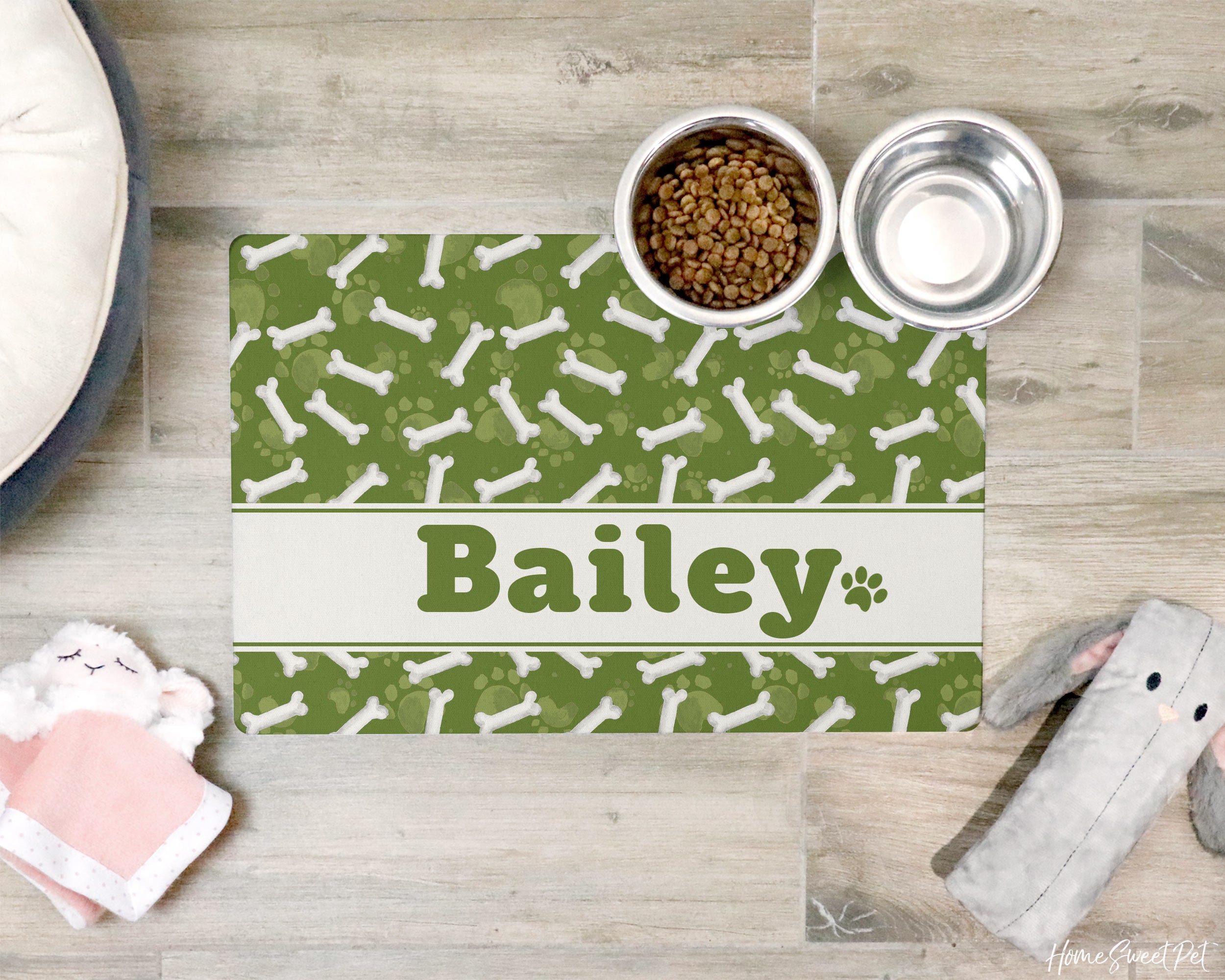 Personalized Dog Bowl Mat Pet Food Placemat Custom Dog Mat Etsy