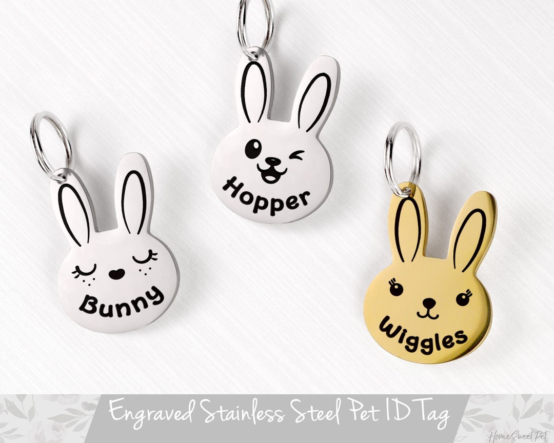 Pet ID Tag, Engraved Bunny Dog Tag for Dog, ID Tag Rabbit, Custom Cat ...