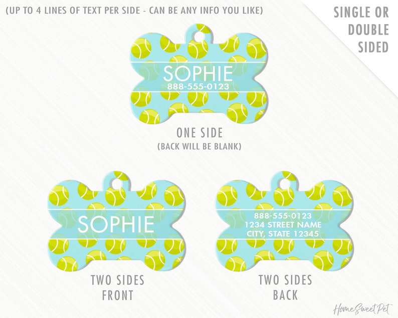 Tennis Ball Dog Tag Fun Dog Tag Personalized Dog Tag for Dog Etsy