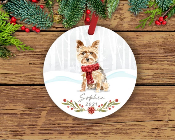 Personalized Dog Christmas Ornament Custom Dog Ornament Yorkie