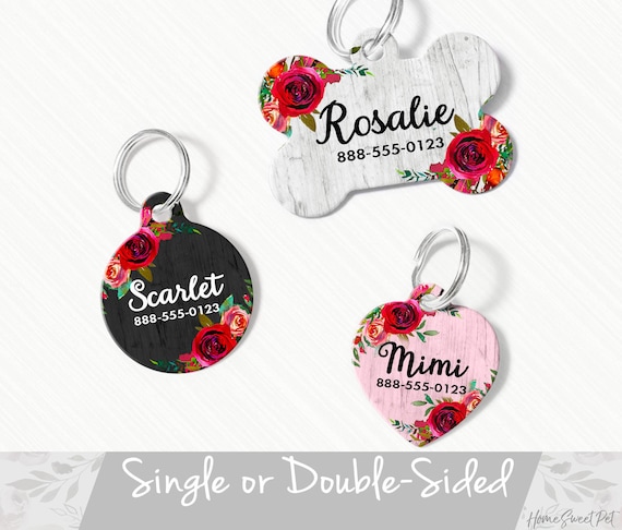 Floral dog clearance tag