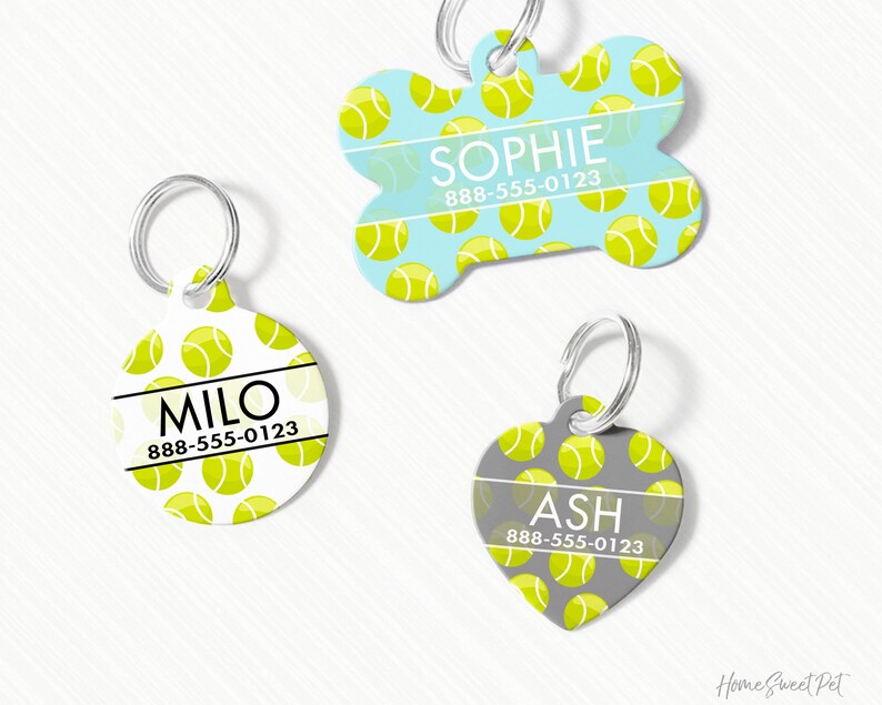 Tennis Ball Dog Tag Fun Dog Tag Personalized Dog Tag for Dog Etsy