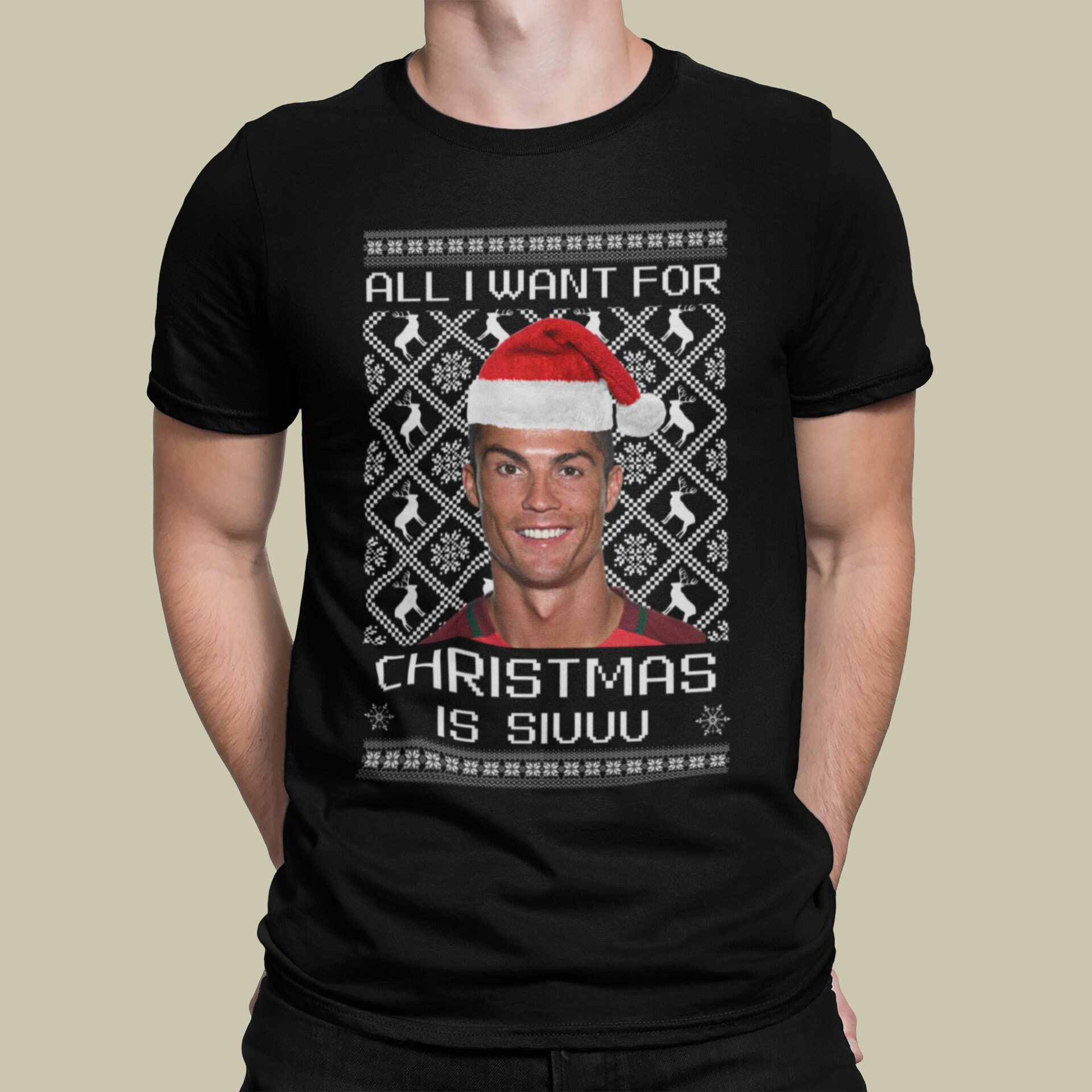 Discover Cristiano Ronaldo funny Christmas T-Shirt