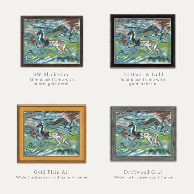 Modern Horse Folk Art | Patina Blue Decor | Eclectic Expressionist Abstract Animal Wall Art, Whimsical Play Haus Nursery, Jade & Terracotta image 11