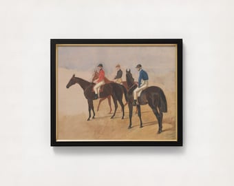 Vintage Equestrian Prints Painting, Traditional Old Money Aesthetic Wall Art, Antique Classic Sports Home Office Decor, Large Giclée Artwork