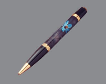 Handgefertigte Blue Flower Custom Pen - Einzigartiges Geschenk für Krankenschwester