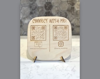 Double QR Code Business Social Media Zeichen, Instagram, Facebook, Web, QR Code Zeichen