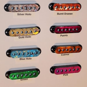 1 Custom Color Pickup Cover Single Coil w/ Holes Black Plastic Unique 48mm 50mm or 52mm