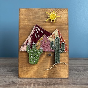 Southwest Cactus Mountain String Art