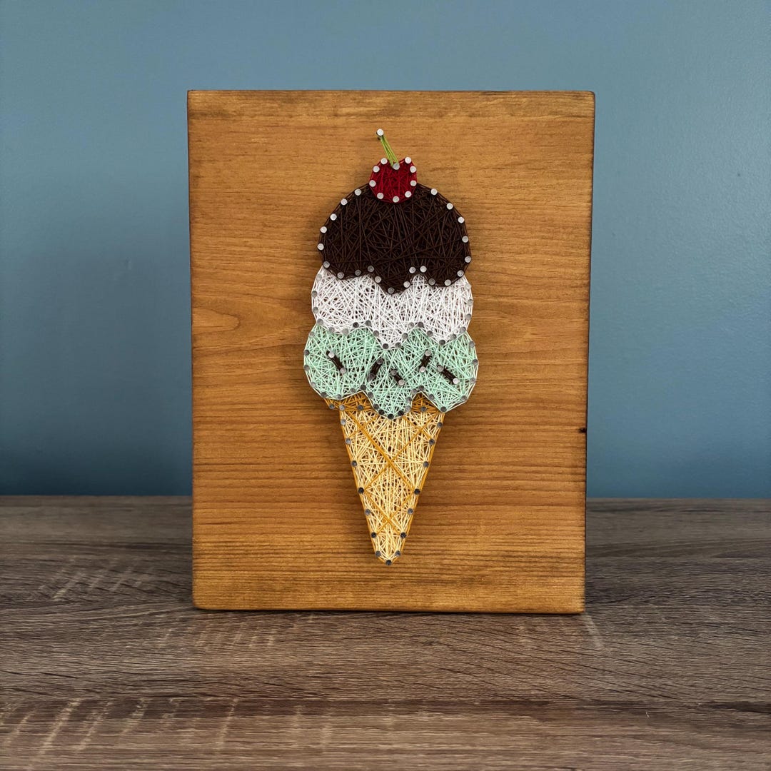 Ice Cream Cone Custom String Art - Etsy