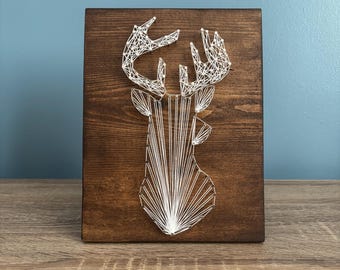 Deer Silhouette Geometric String Art