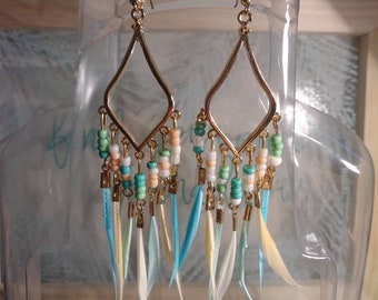 Colorful Feather Earrings