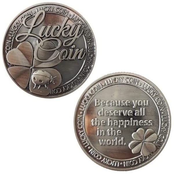 Lucky coin engraved with message, good luck token, sentimental gift, good luck coin, keepsake gift, cherished with love gift