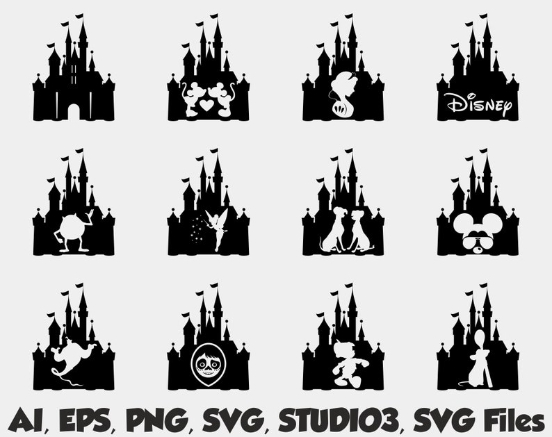 Free Free 108 Disney Castle Silhouette Svg SVG PNG EPS DXF File