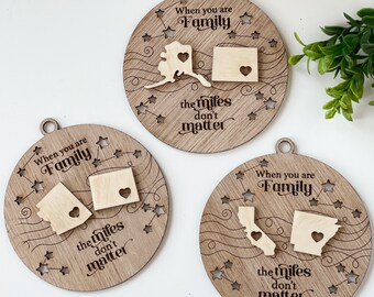 Family Togetherness Ornament, States OR Countries, Christmas Gift, Family Ornaments, Family Gifts, Remembrance gift, Gift for Friends