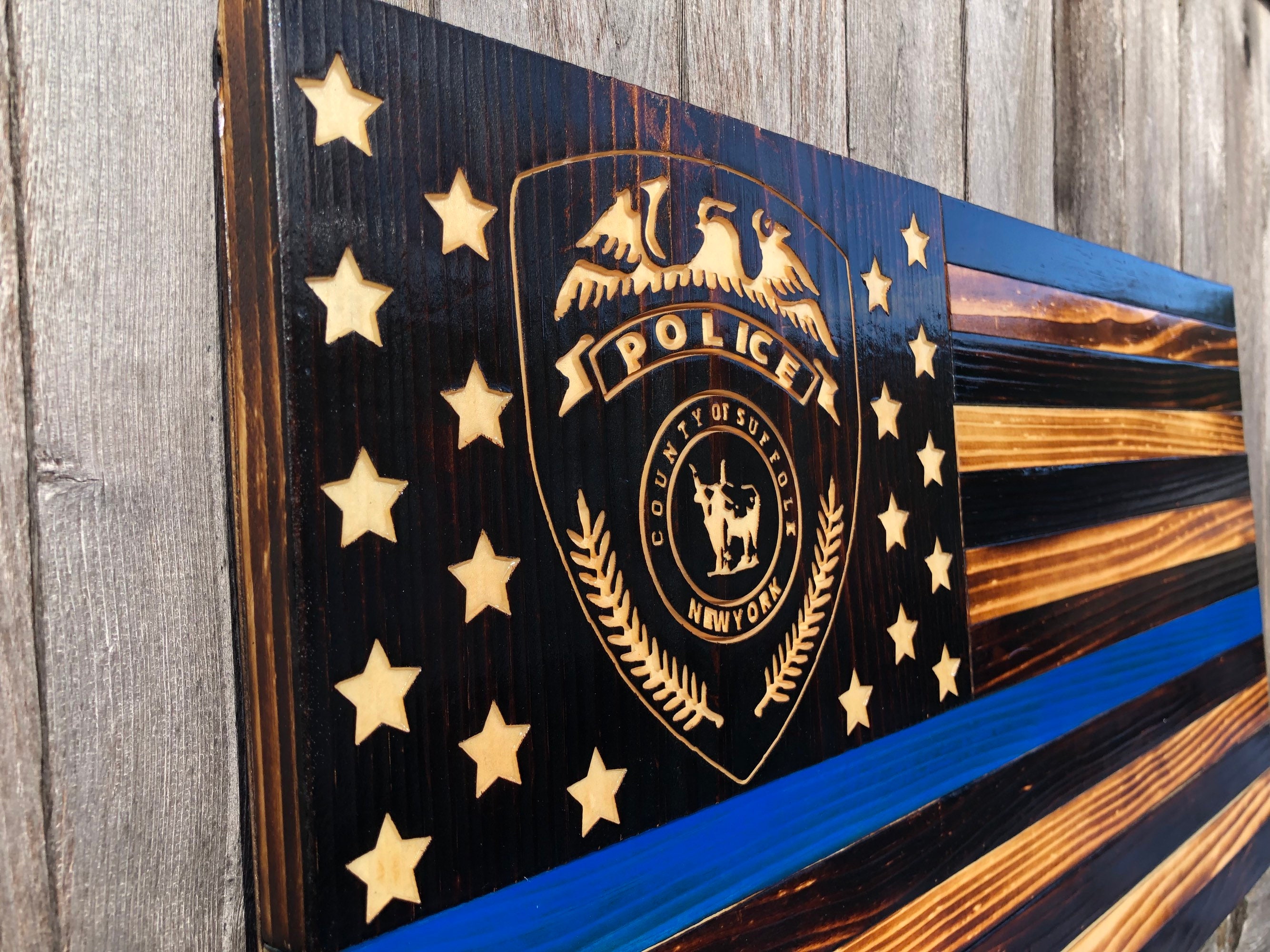 Suffolk County Police Thin Blue Line Flag