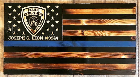 Thin Blue Line NYPD Flag Custom Name