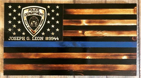 Thin Blue Line NYPD Flag Custom Name