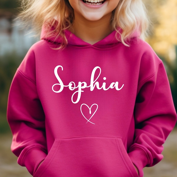 Personalisierter Kinder Hoodie, Mädchen Hoodie, Sweatshirt mit Name, Kinder personalisierter Hoodie, personalisiertes Geschenk für sie, Teenager-Mädchen UK