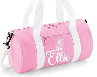 GIRLS PERSONALISED BALLET SHOES GLITTER BACKPACK KIDS DANCE SCHOOL RUCKSACK BAG