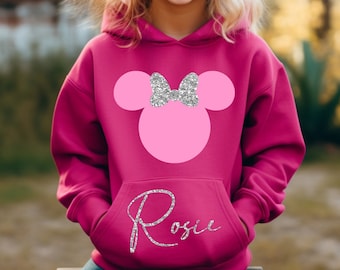 Minnie hoodie, Mouse hoodie, hoodie for girls, for kids, Minnie top, personalised children's hoodie, personalised hoodie girls, adult, kids