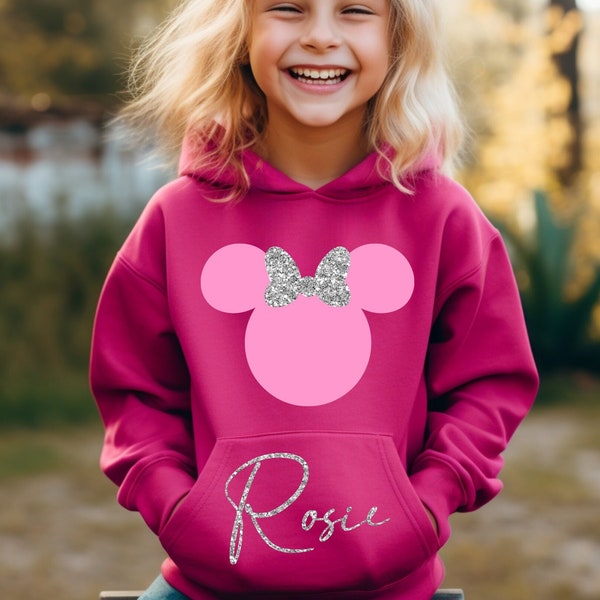 Minnie hoodie, Mouse hoodie, hoodie for girls, for kids, Minnie top, personalised children's hoodie, personalised hoodie girls, adult, kids
