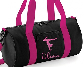 Sac de gymnastique personnalisé pour les filles, sac de danse pour filles, sac de sport, sac de nom scintillant, chaussures de danse pour enfants, sac de rentrée scolaire, cadeaux pour filles au Royaume-Uni