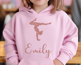 Personalised girls hoodie, Printed Gymnast hoodie, Dance Gymnastic Hoodie, Gift for her, Matching Gifts