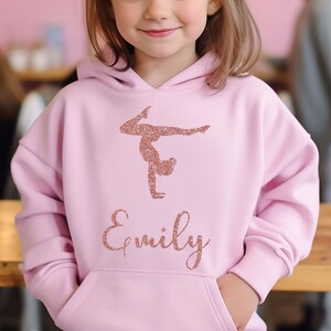 Personalised girls hoodie, Printed Gymnast hoodie, Dance Gymnastic Hoodie, Gift for her, Matching Gifts