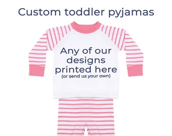 Personalised Birthday Pyjamas, Girls and boys pyjamas, Custom children's pyjamas, Design your own, Custom printing UK