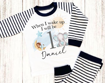 Personalised When I Wake Up 1 Prince Shorts Pyjamas Children's Birthday Pjs Personalised When I Wake Up 1 Prince Shorts Pyjamas Children's Birthday Pjs
