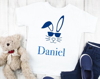 Personalised Easter shirt, boys Bunny Face Boys Kids T-Shirt, Childrens Toddlers Easter Top, Custom boys easter t-shirt, Easter Gift Gifts