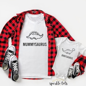 Matching family dinosaur shirts, matching dinosaur t shirts, babysaurus, daddysaurus, brother sister sibling t shirts, tops, matching outfit