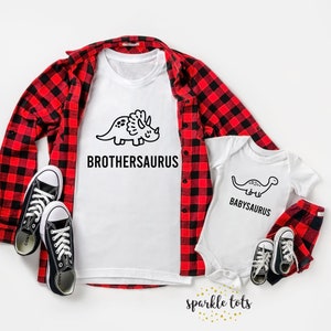 Big Brother Little Brother Set, big bro little bro, big bro little bro outfits, little brother clothes, matching dinosaur sibling outfits