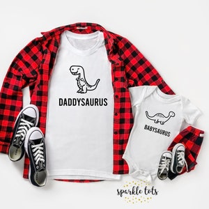 Daddy & Me Dinosaur Matching T-shirts, Daddysaurus Father's Day T-shirts, Matching Father and Son Shirts Dinosaur Matching Outfits in the UK