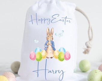 Personalised Rabbit Easter Gift Bag I Easter Bag, Egg Hunt, Easter Bunny, Treat Bag, Gift, Egg Bag, Bunny Rabbit