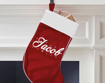 Personalised luxury Christmas stockings, traditional Christmas family stockings, decorations, personalised Christmas gifts, family matching