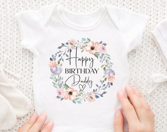 Happy Birthday Daddy, Dad gift from baby, baby bodysuit, baby gift, baby baby grow, baby body suit, baby gift, baby present, babygrow UK