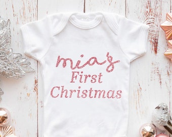 Personalised First Christmas Romper - 1st Christmas baby grow, Personalised Babygrow - First Christmas Baby, baby Christmas gift, cute