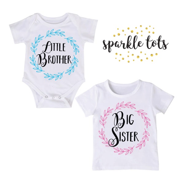 Little brother big sister shirts, Matching sister brother Outfits, little brother baby grow, big sister shirt, Sibling shirts, baby shower