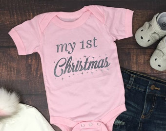 First Christmas baby grow, personalised Christmas baby romper, personalised baby clothes, babyclothes, first Christmas, kids new baby gift