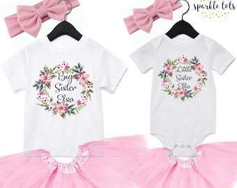 Big Sister Little Sister matching outfits, cute matching sister outfits, Big Sister, Little Sister, Boho Baby Shower Gifts, Gifts for baby