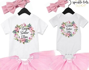 Big Sister Little Sister matching outfits, cute matching sister outfits, Big Sister, Little Sister, Boho Baby Shower Gifts, Gifts for baby