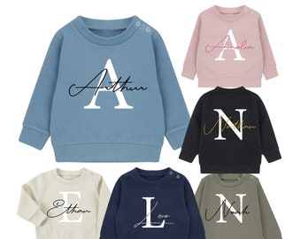 Personalised Name Sweatshirt, Initial Jumper, Baby & Toddler Clothing, Sustainable Sweatshirt, Baby infant clothing, Personalised gifts UK