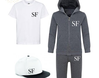 kids tracksuit with initials