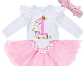 peppa pig tutu birthday outfit